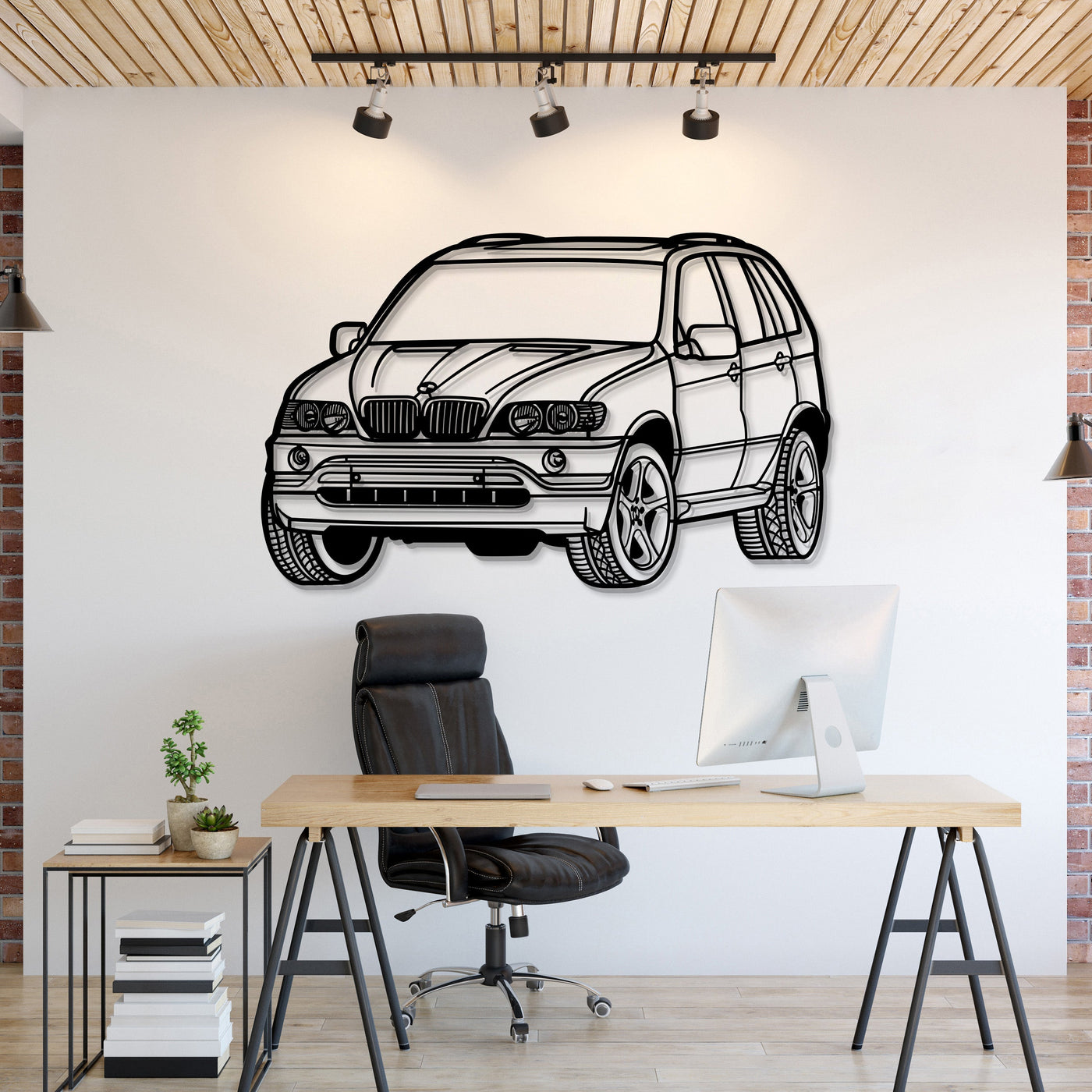 2002 X5 Perspective Metal Car Wall Art