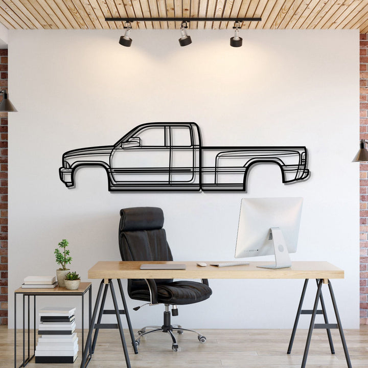 2002 Ram 3500 Metal Car Wall Art — precision-cut steel wall art