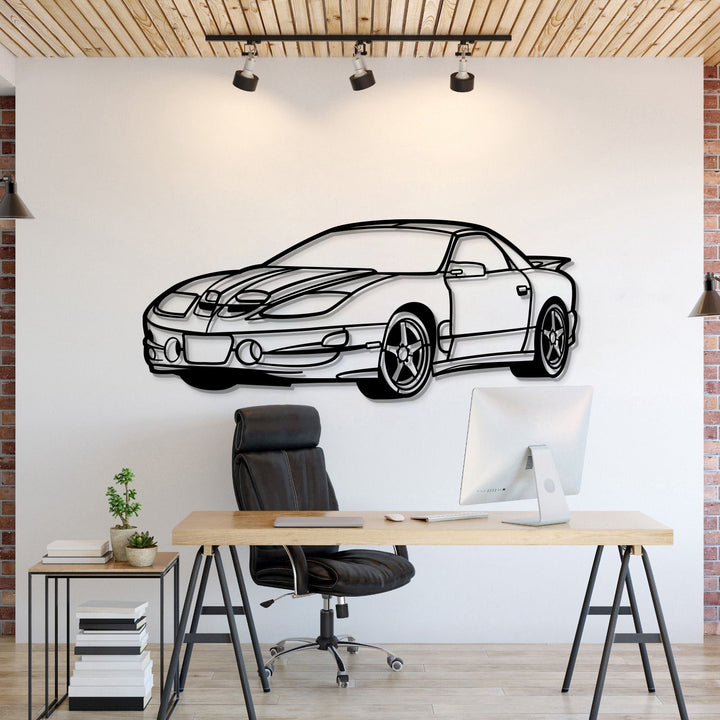 2002 Trans AM WS6 RAM Air Perspective Metal Car Wall Art — precision-cut steel wall art