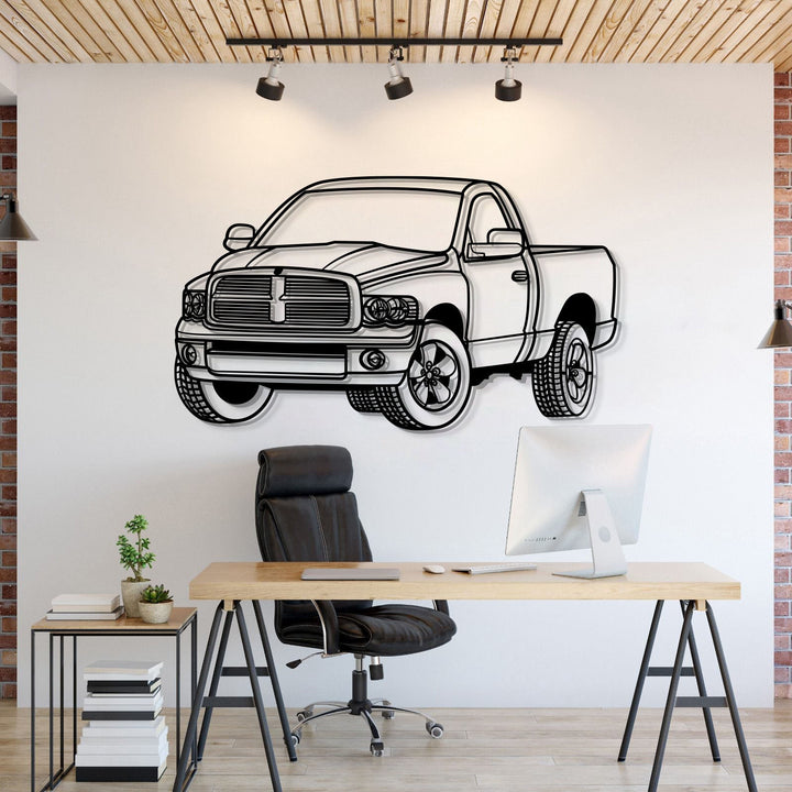 2003 Ram Perspective Metal Car Wall Art — precision-cut steel wall art
