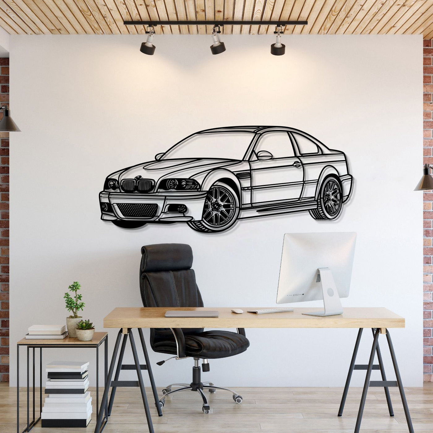 E46 Perspective Metal Car Wall Art