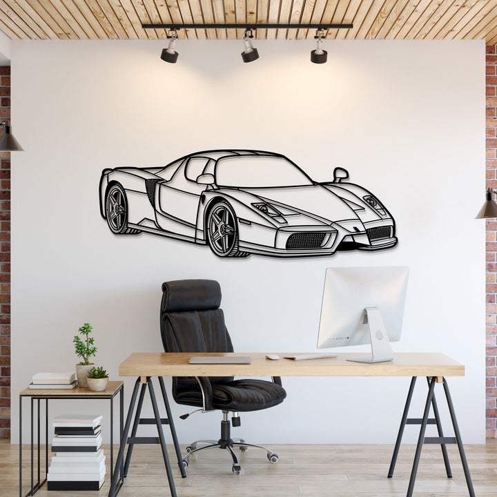 2004 Enzo Perspective Metal Car Wall Art — precision-cut steel wall art