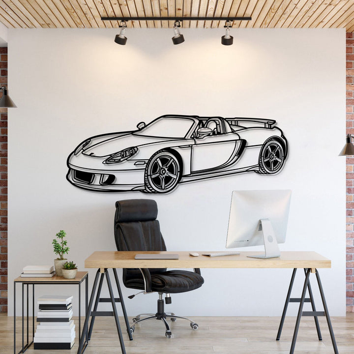 Perspective Metal Car Wall Art — precision-cut steel wall art