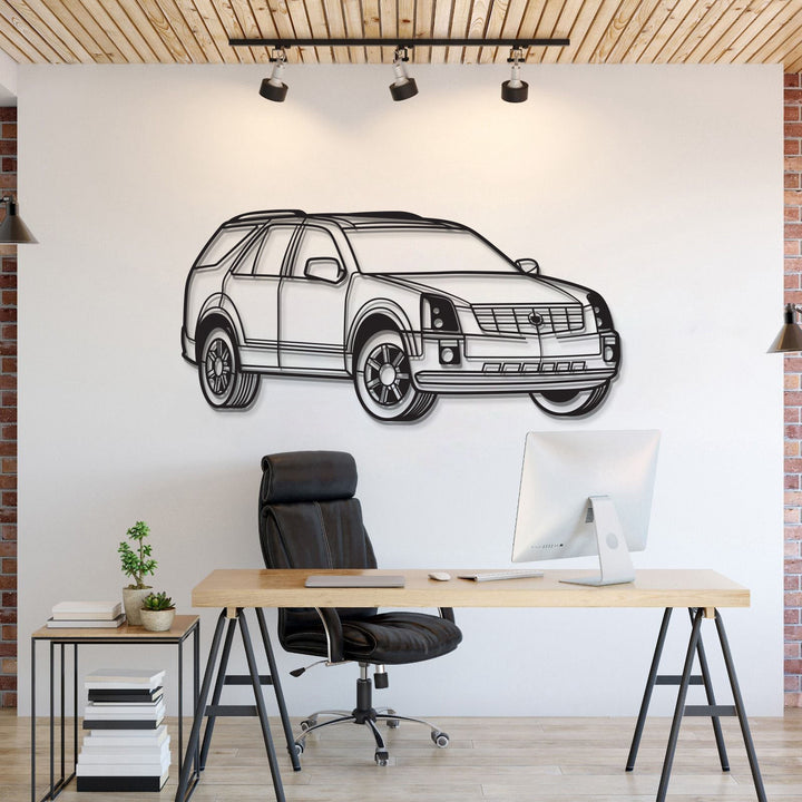 2005 SRX Perspective Metal Car Wall Art — precision-cut steel wall art