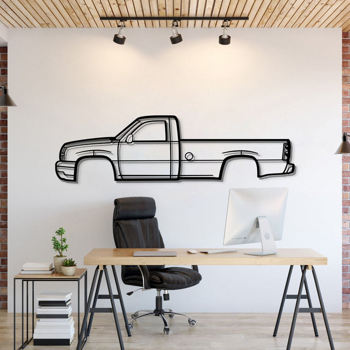 2005 Silverado Metal Car Wall Art — precision-cut steel wall art