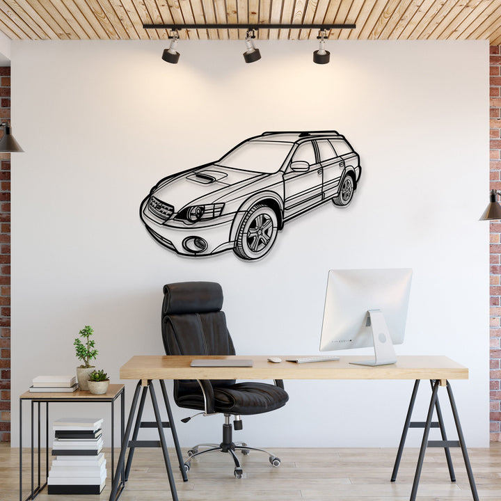 2005 Outback XT Perspective Metal Car Wall Art — precision-cut steel wall art