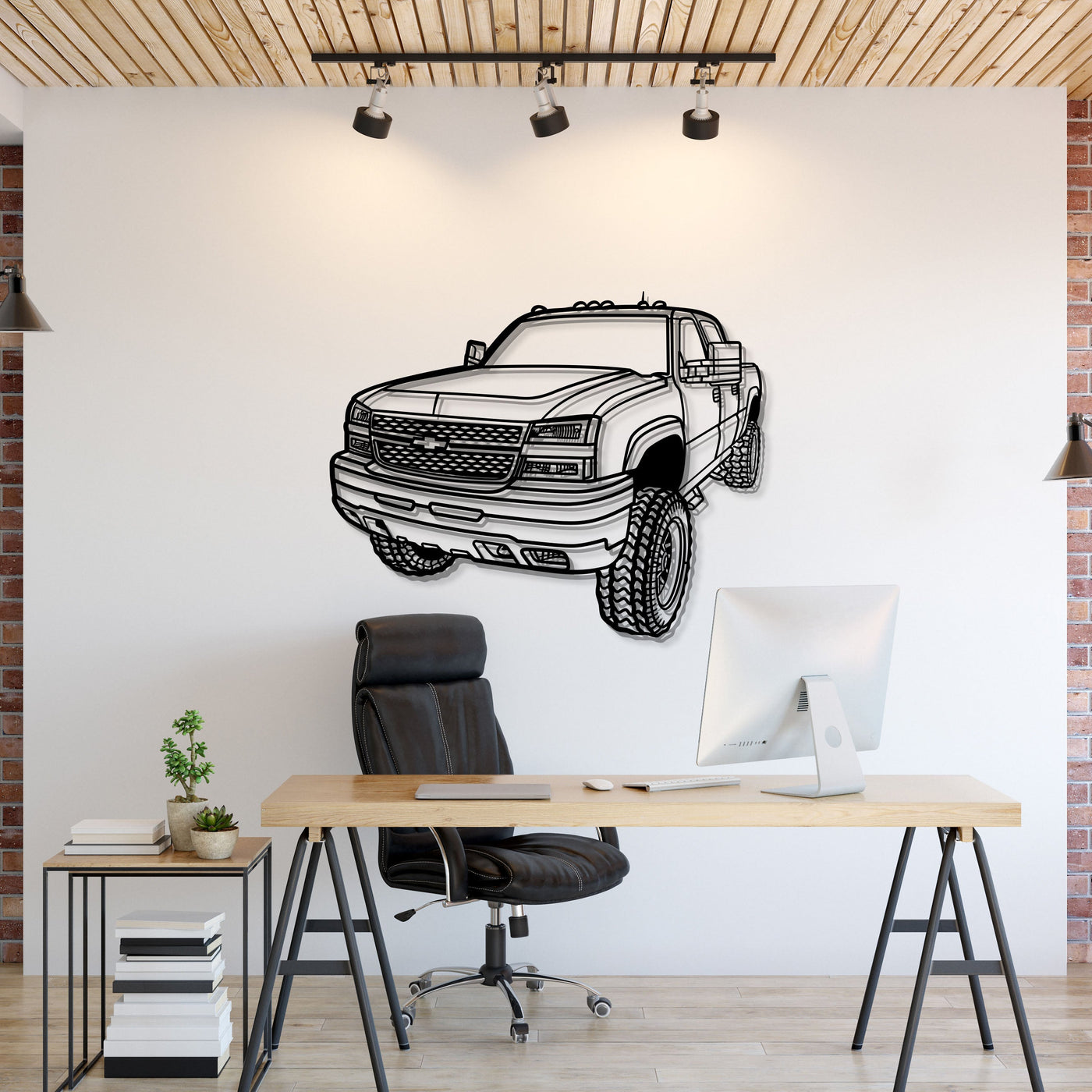 2007 Silverado Perspective Metal Car Wall Art