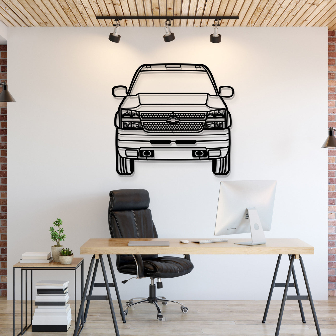 2007 Silverado Duramax 3500 Front View Metal Car Wall Art