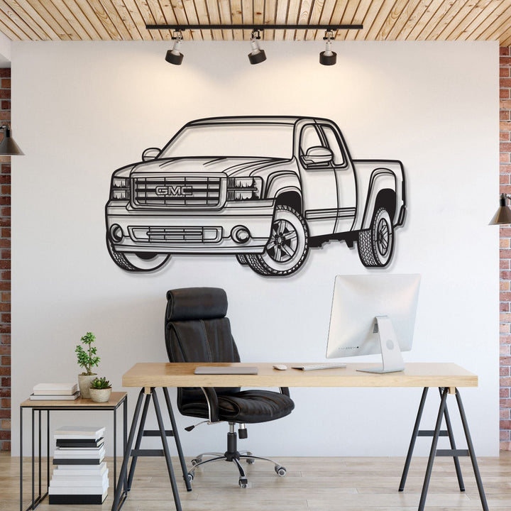 2007 Sierra Perspective Metal Car Wall Art — precision-cut steel wall art