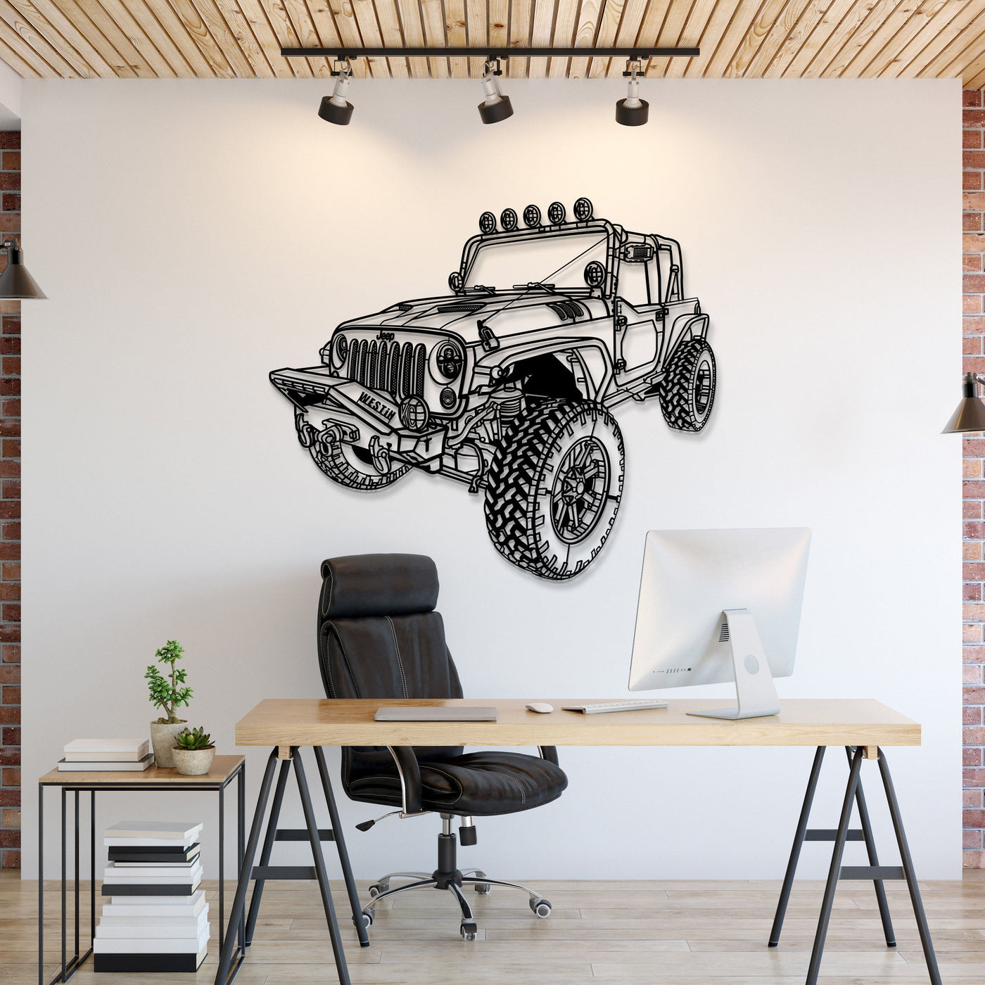 2007 Wrangler JK 2 Door Perspective Metal Car Wall Art