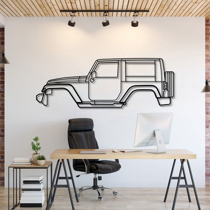 2007 Wrangler JK (3rd Gen) Metal Car Wall Art — precision-cut steel wall art