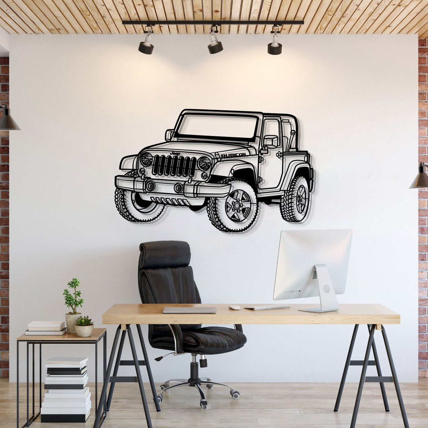 2007 Wrangler Rubicon Perspective Metal Car Wall Art