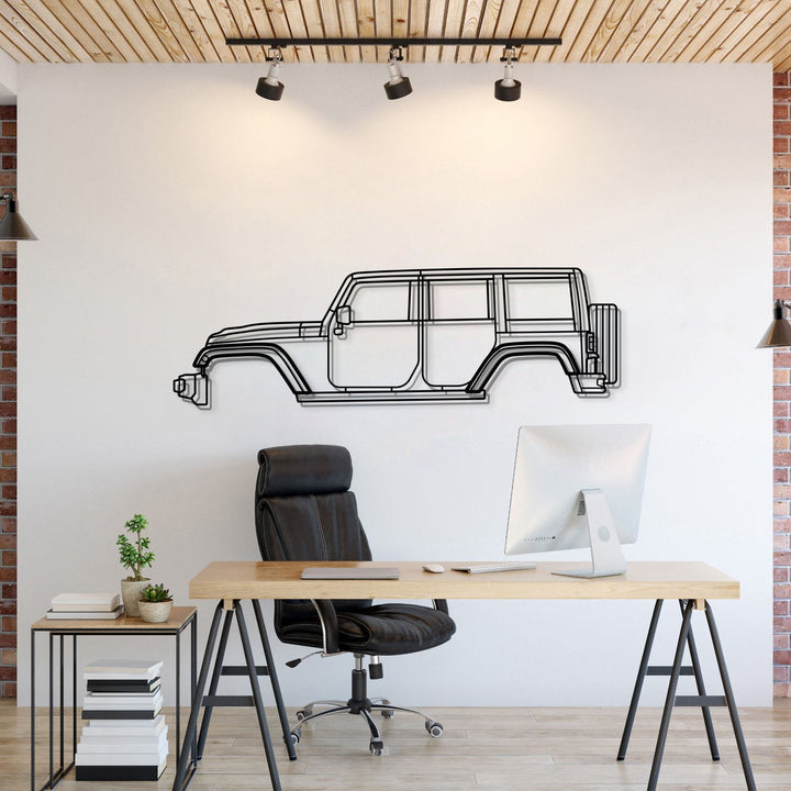 2007 Wrangler Unlimited JK (3rd Gen) Metal Car Wall Art — precision-cut steel wall art