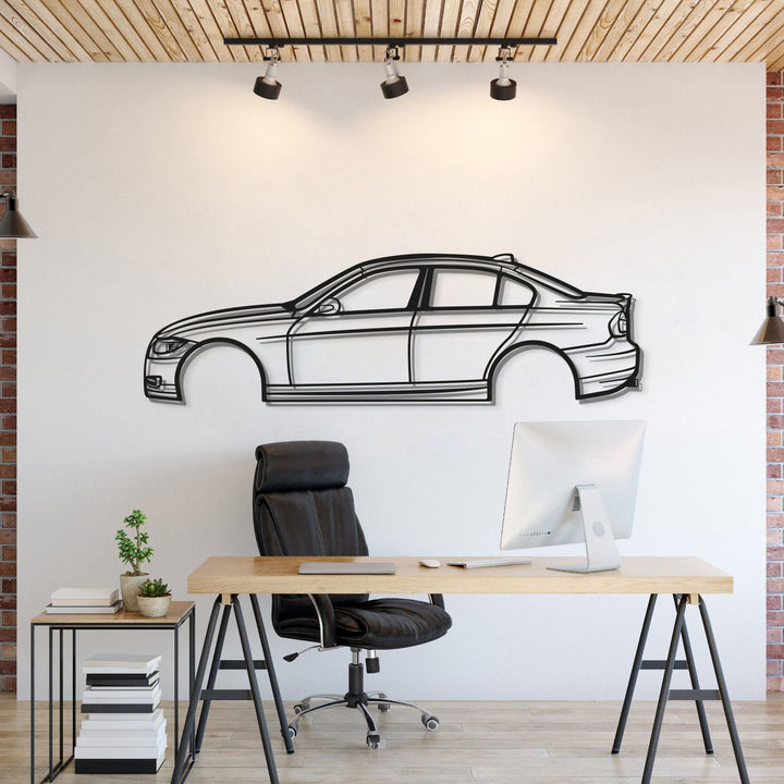 2008 3 SERIES E90 Metal Car Wall Art — precision-cut steel wall art