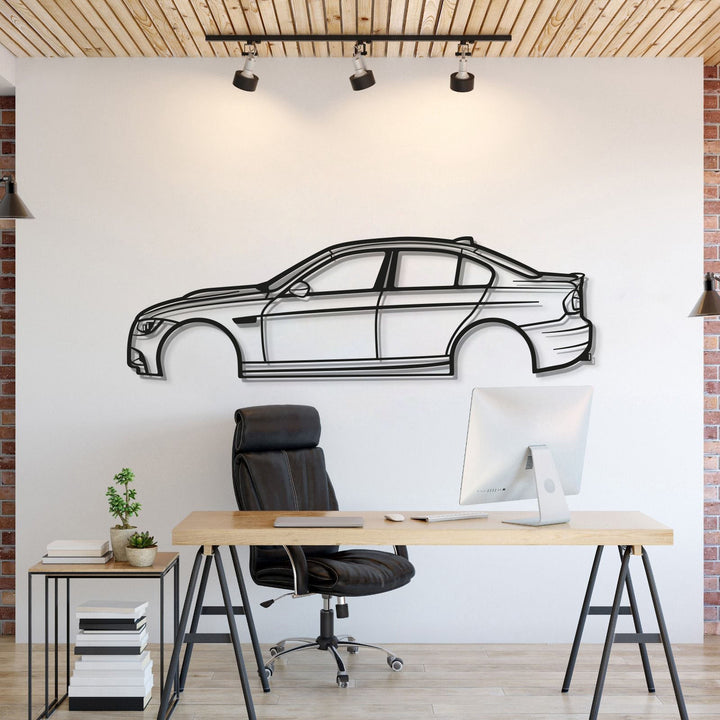 2008 E90 M3 Metal Car Wall Art — precision-cut steel wall art