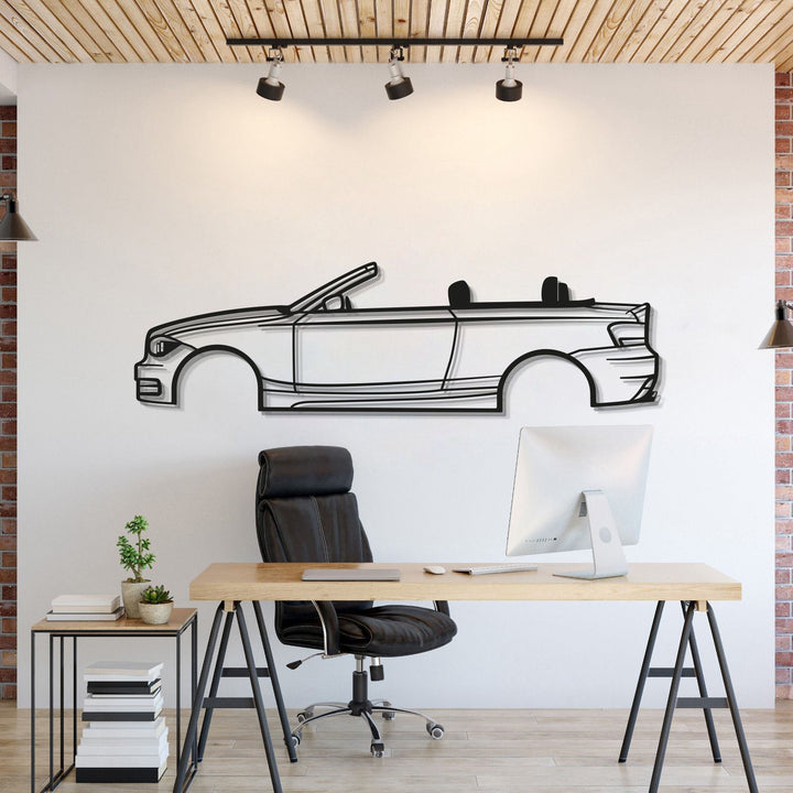 2009 E88 Convertible Metal Car Wall Art — precision-cut steel wall art