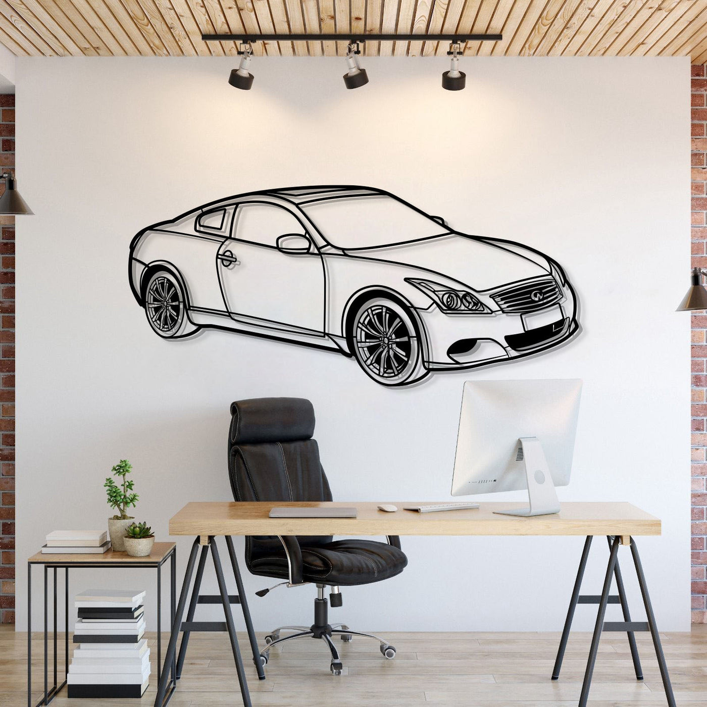2009 G37 Coupe Perspective Metal Car Wall Art