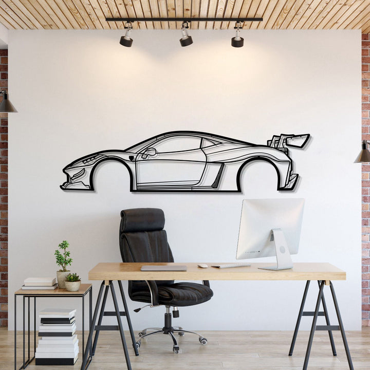 2010 458 Italia Liberty Walk Metal Car Wall Art — precision-cut steel wall art