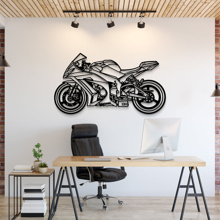 2011 ZX10 R Metal Motorcycle Wall Art — precision-cut steel wall art