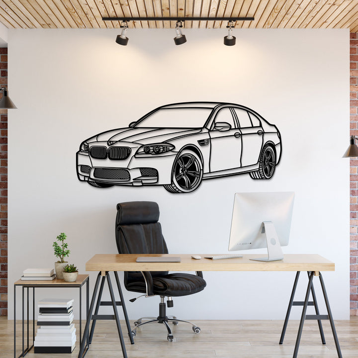 2012 F10 M5 Perspective Metal Car Wall Art — precision-cut steel wall art