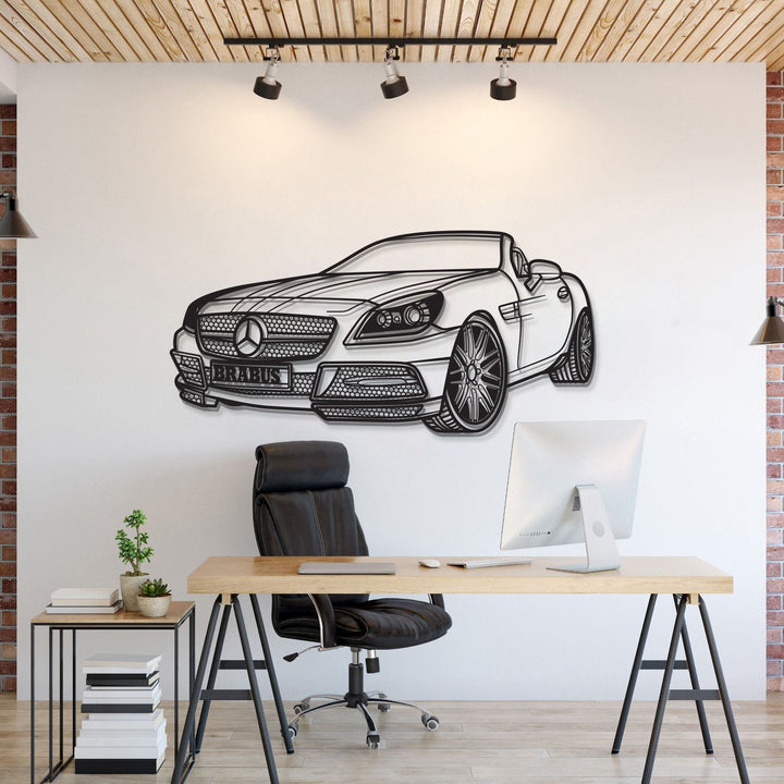 2012 SLK Class Perspective Metal Car Wall Art — precision-cut steel wall art