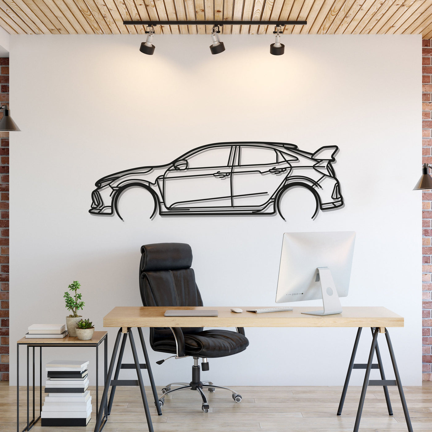 Civic Type-R FK8 Classic Metal Car Wall Art