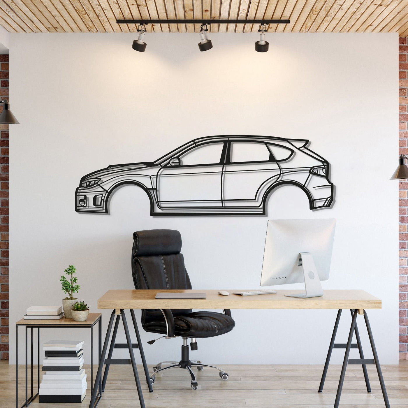 2013 WRX STI Hatchback Metal Car Wall Art