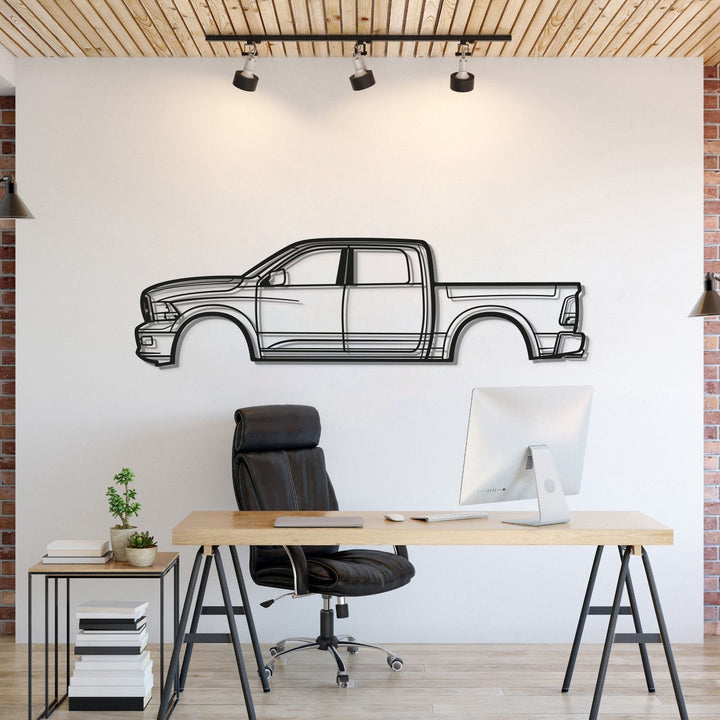 2013 Ram 1500 HEMI Metal Car Wall Art — precision-cut steel wall art