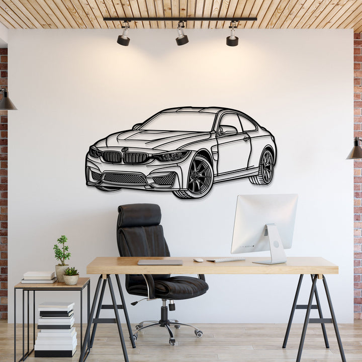 2014 F82 M4 Perspective Metal Car Wall Art — precision-cut steel wall art