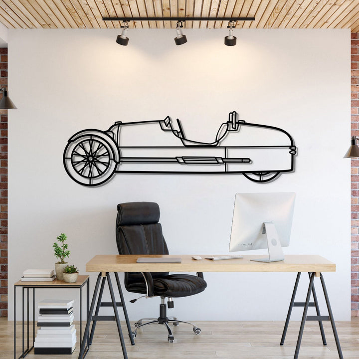 2014 3 Wheeler Metal Car Wall Art — precision-cut steel wall art