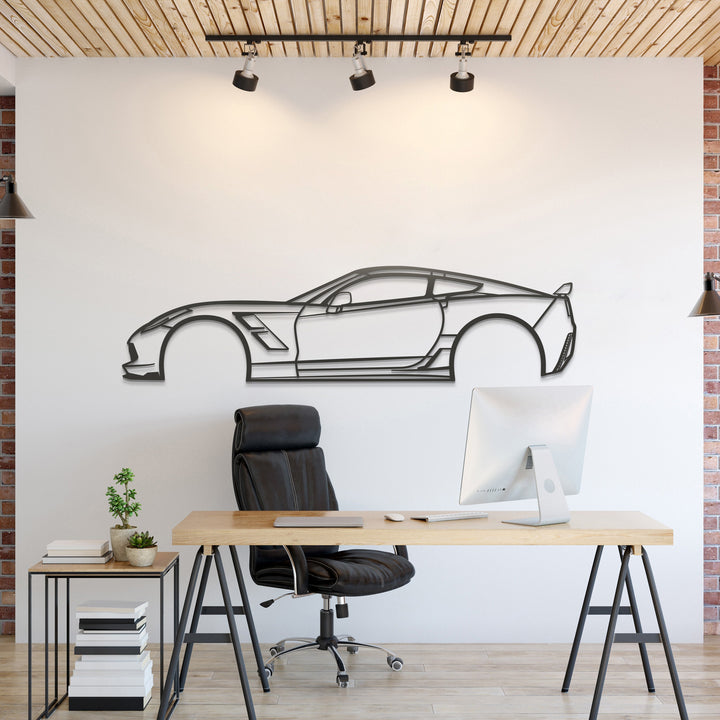 2015 Corvette Z51 Metal Car Wall Art — precision-cut steel wall art