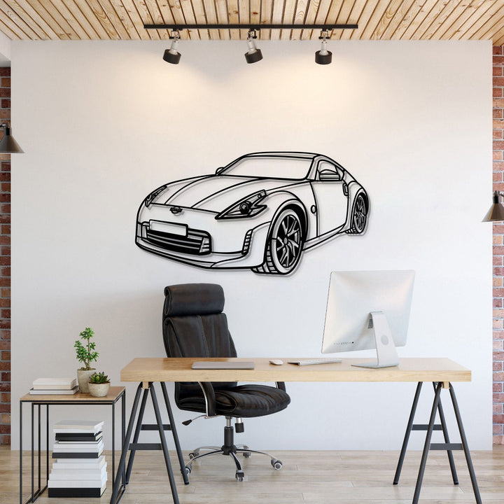 2015 370z Perspective Metal Car Wall Art — precision-cut steel wall art