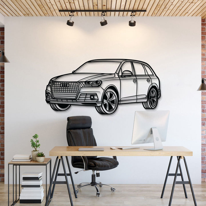 2016 Q7 Perspective Metal Car Wall Art — precision-cut steel wall art