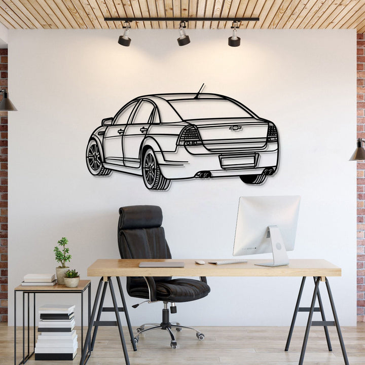 2016 Caprice Perspective Metal Car Wall Art — precision-cut steel wall art
