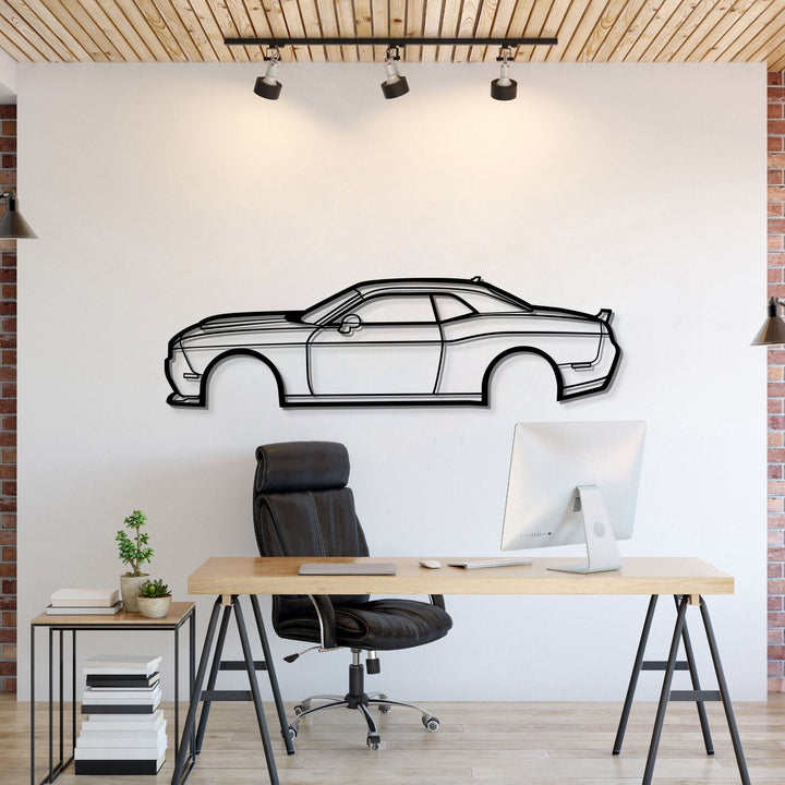 2016 Challenger RT Metal Car Wall Art — precision-cut steel wall art