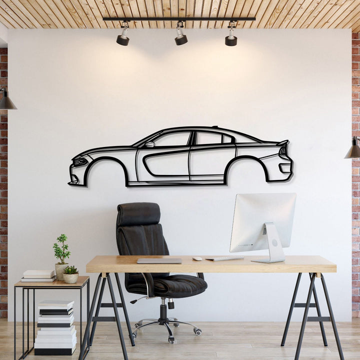 2016 Charger Metal Car Wall Art — precision-cut steel wall art