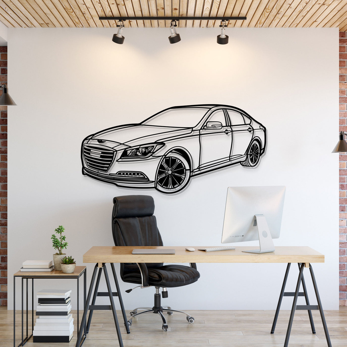 2016 Genesis 3.1 Liter Perspective Metal Car Wall Art