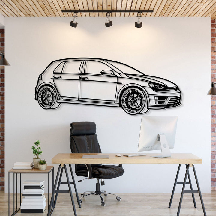 2017 Golf R Perspective Metal Car Wall Art — precision-cut steel wall art