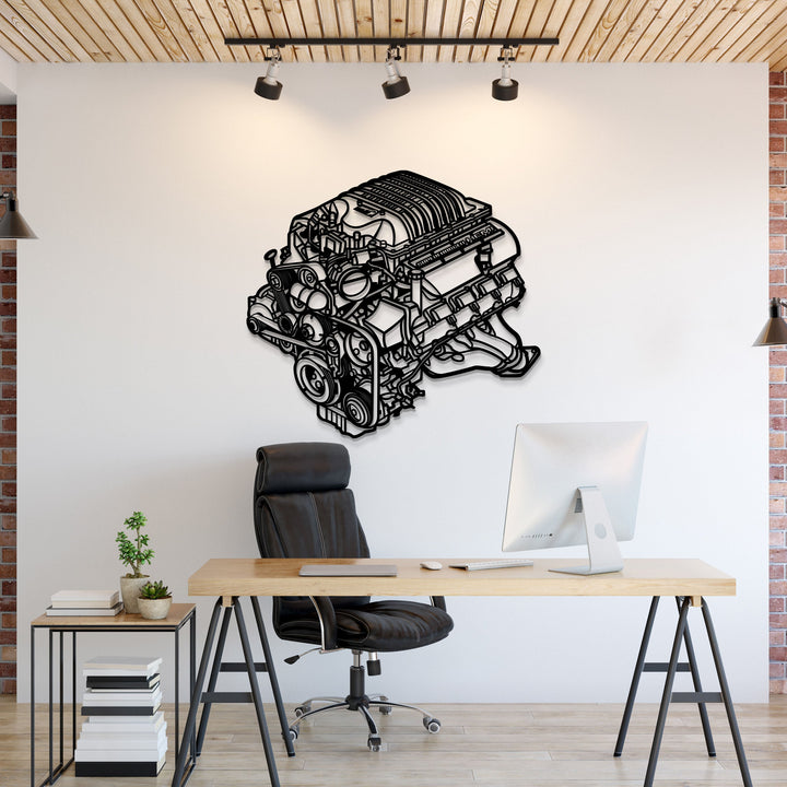 2018 Challenger HEMI Metal Engine Block Wall Art - MTEB-0002 — precision-cut steel wall art