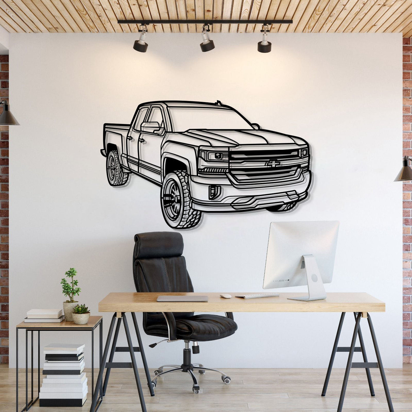 2018 Silverado 1500 LT Perspective Metal Car Wall Art
