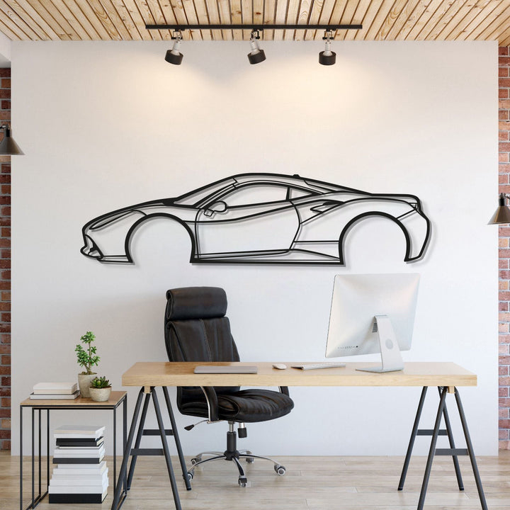 2018  488 GTB Metal Car Wall Art — precision-cut steel wall art