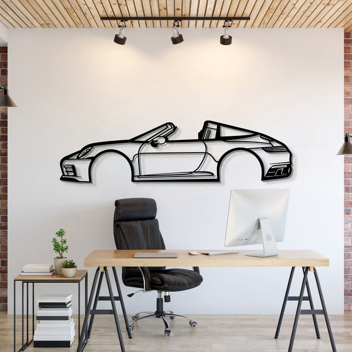 2018 911 Targa 4S Metal Car Wall Art — precision-cut steel wall art