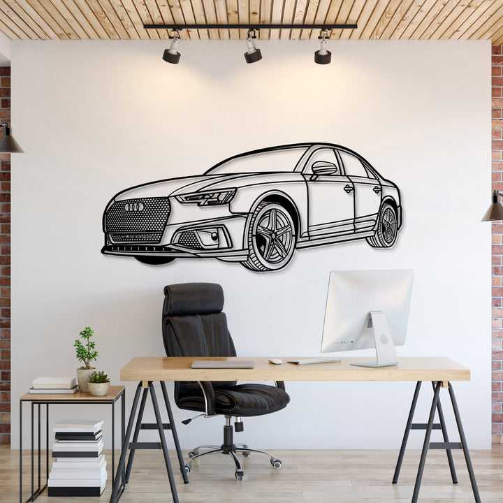 2019 A4 Perspective Metal Car Wall Art — precision-cut steel wall art