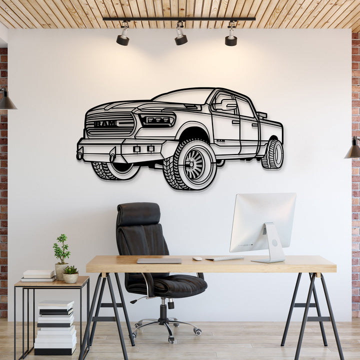 2020 RAM 1500 Perspective Metal Car Wall Art — precision-cut steel wall art
