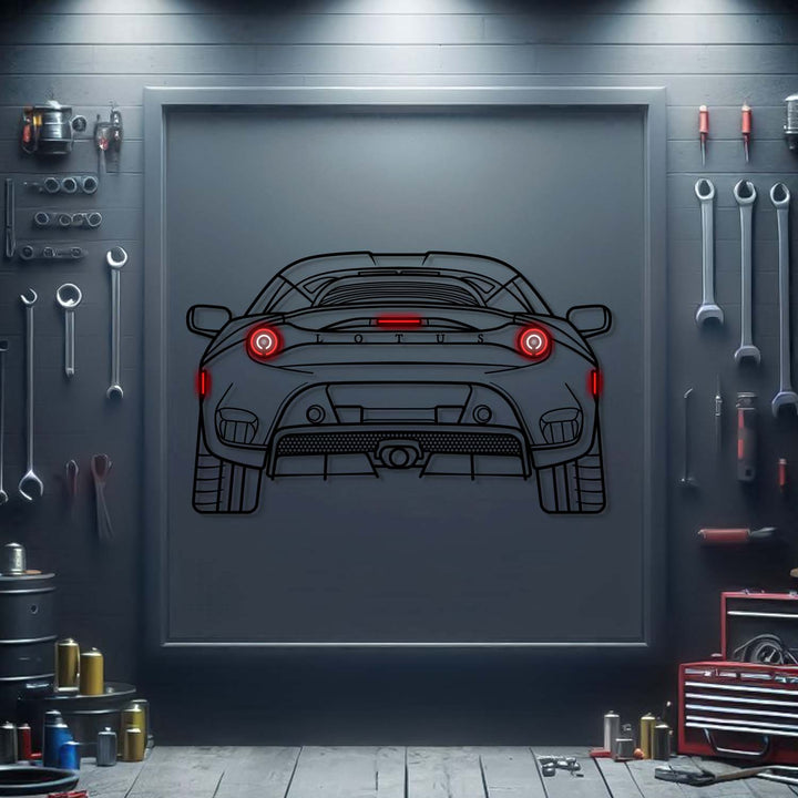 2020 Lotus Evora GT Back View Metal Neon Car Wall Art — precision-cut steel wall art