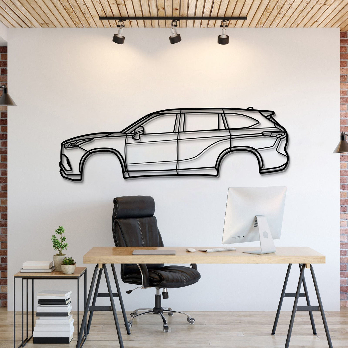 2020 Highlander 4th Gen (XU70) Metal Car Wall Art