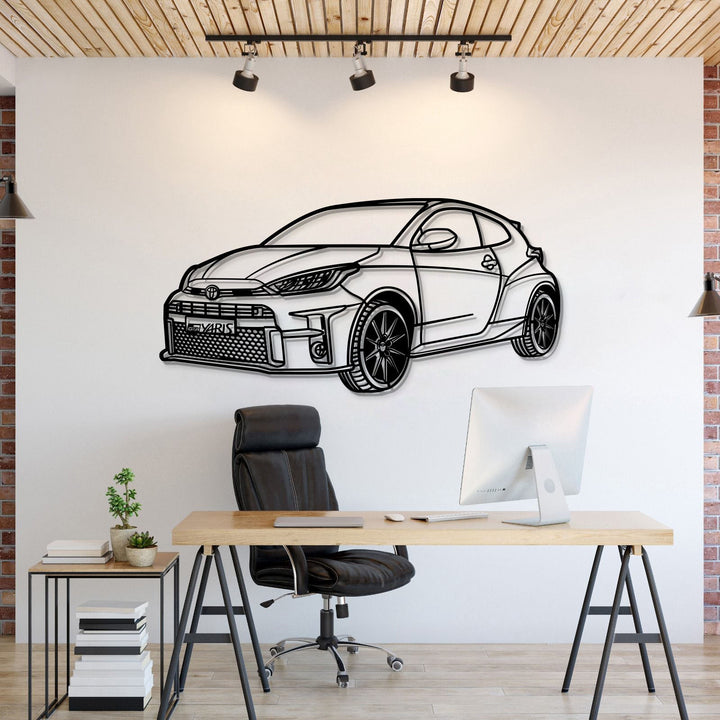 2021 Yaris Perspective Metal Car Wall Art — precision-cut steel wall art