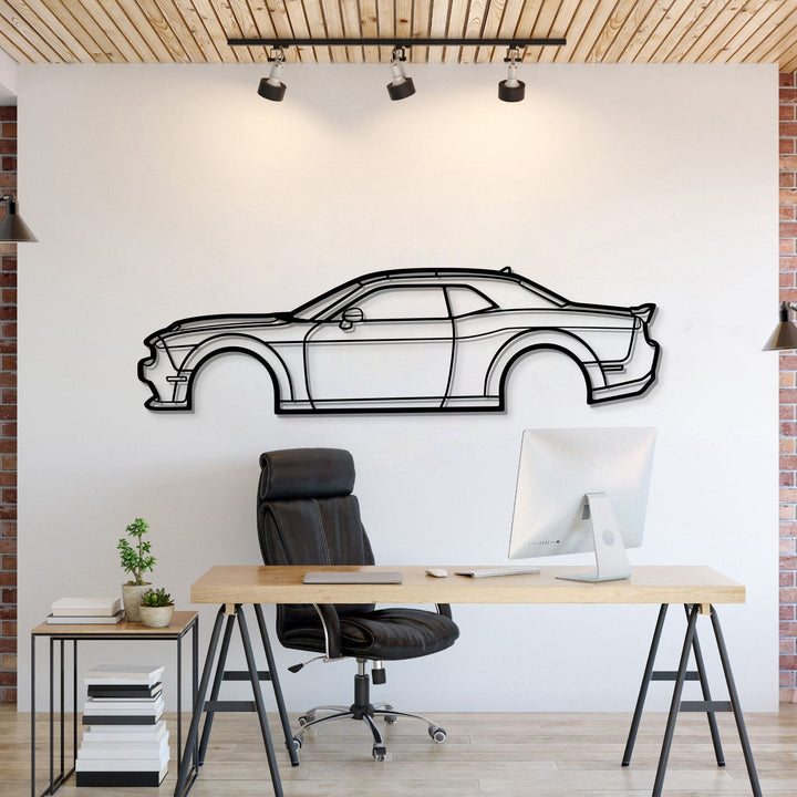 2021 Challenger Metal Car Wall Art — precision-cut steel wall art