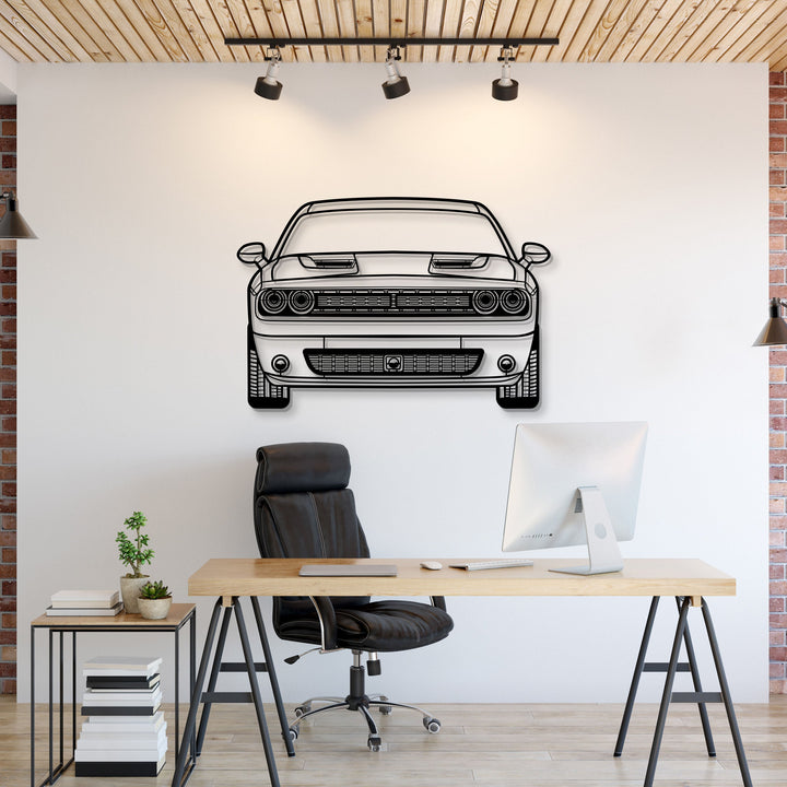 2021 Challenger Front View Metal Car Wall Art — precision-cut steel wall art