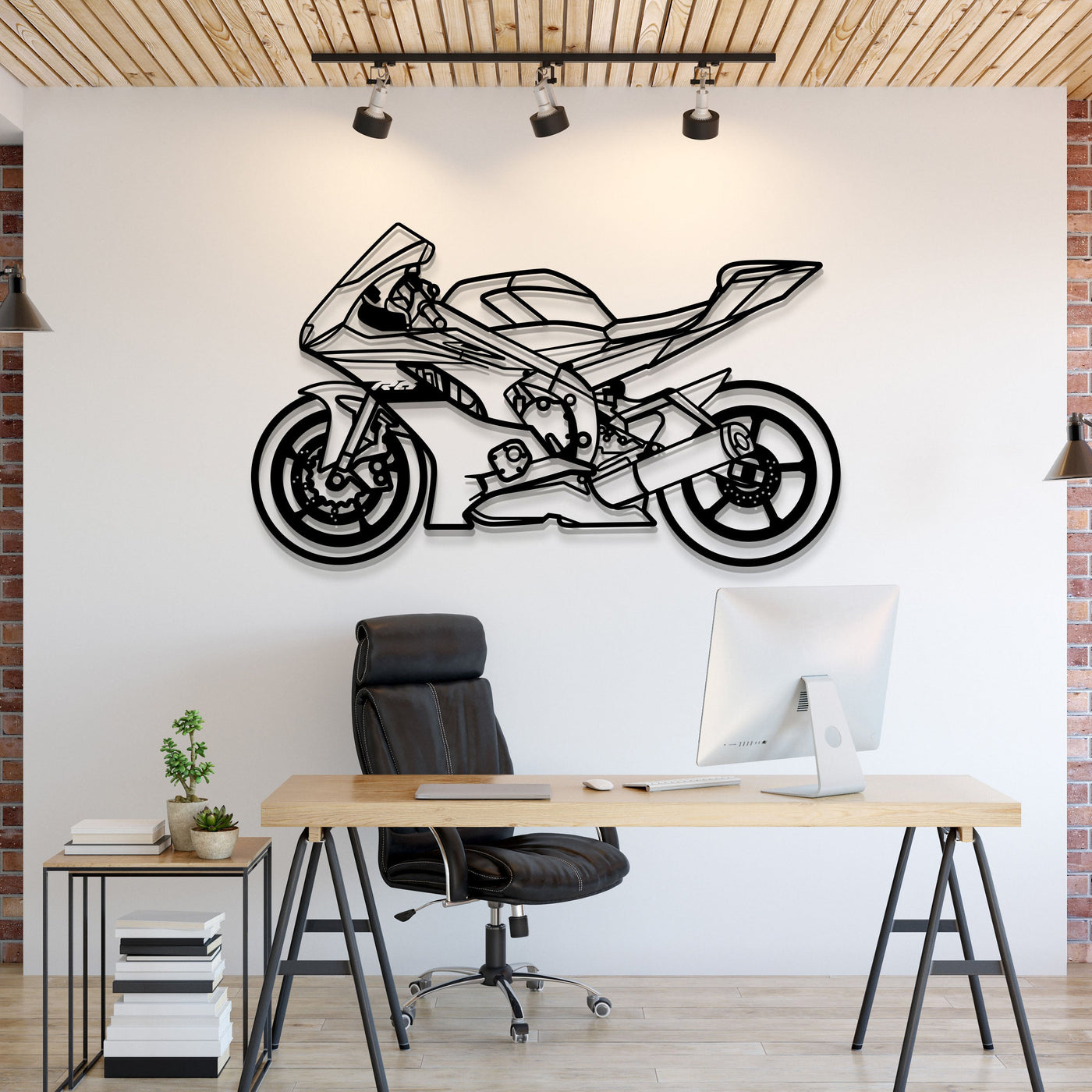 2021 YZF R-6 Metal Motorcycle Wall Art